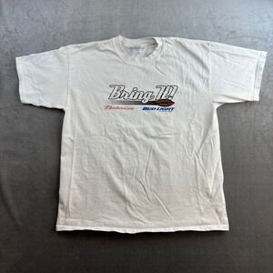 VTG Budweiser Bud Light Bring It T Shirt White Men's XL